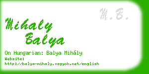 mihaly balya business card
