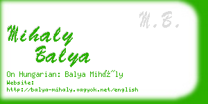 mihaly balya business card